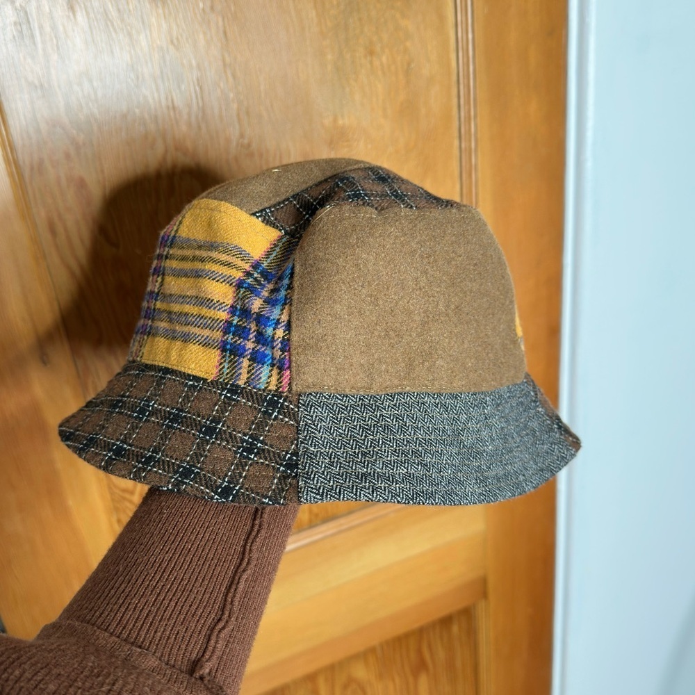 urban outfitters plaid patchwork bucket hat